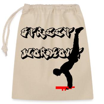 Street Workout - Closable cotton gift bag (25x30cm) - nature - Front