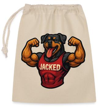 Muscle Dog Fitness Power Design - Sac cadeau en coton avec cordon (25 x 30 cm) - nature - Devant