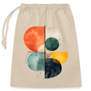 Abstract Circles Watercolor Design Colorful Geometry - Closable cotton gift bag (25x30cm) - nature - Front