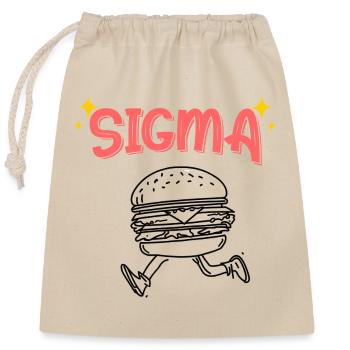 Sigma Burger Sprint - Verschließbarer Geschenkbeutel aus Baumwolle (25x30cm) - Natur - Vorne