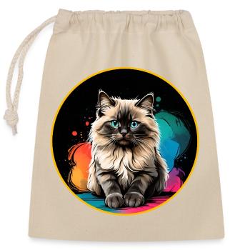 Ragdoll Cat Portrait - Closable cotton gift bag (25x30cm) - nature - Front