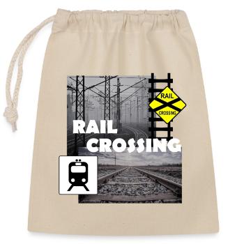 RAIL CROSSING - Verschließbarer Geschenkbeutel aus Baumwolle (25x30cm) - Natur - Vorne