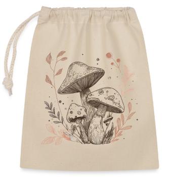 mushroom, mushroom picker, picking - Closable cotton gift bag (25x30cm) - nature - Front