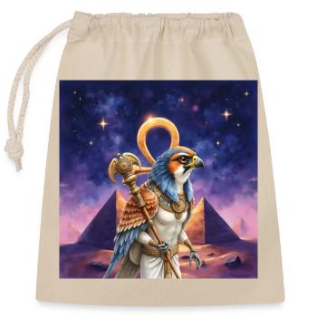Pharaon Guerrier Oiseau - Sac cadeau en coton avec cordon (25 x 30 cm) - nature - Devant
