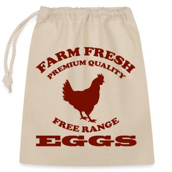 Eggs - Closable cotton gift bag (25x30cm) - nature - Front