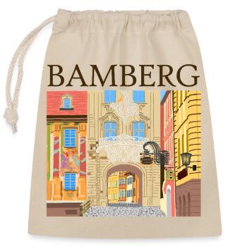 Bamberg, Bavière, Dessin à la main - Sac cadeau en coton avec cordon (25 x 30 cm) - nature - Devant