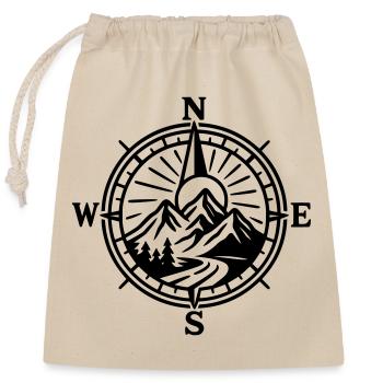 Mountain Compass - Closable cotton gift bag (25x30cm) - nature - Front