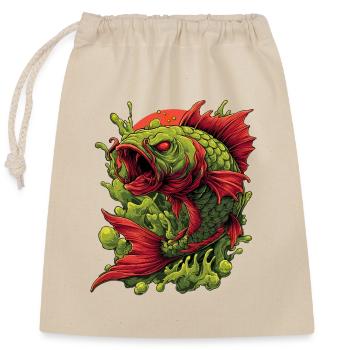 Emerald Koi Fury Splash - Closable cotton gift bag (25x30cm) - nature - Front