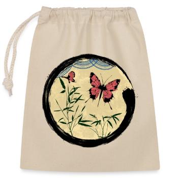 Japanese Butterfly - Verschließbarer Geschenkbeutel aus Baumwolle (25x30cm) - Natur - Vorne
