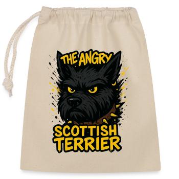 The Angry Scottish Terrier - Closable cotton gift bag (25x30cm) - nature - Front