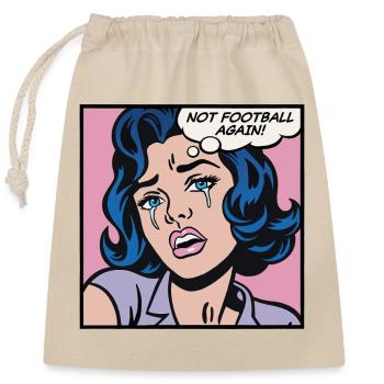 Pas encore le football, fille pop art - Sac cadeau en coton avec cordon (25 x 30 cm) - nature - Devant