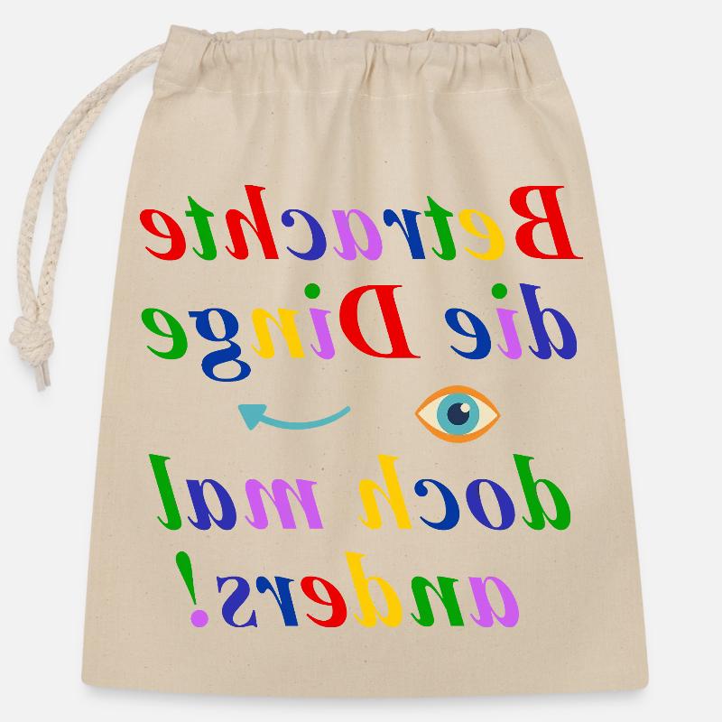 Pensez un design différent - Sac cadeau en coton avec cordon (25 x 30 cm) - nature