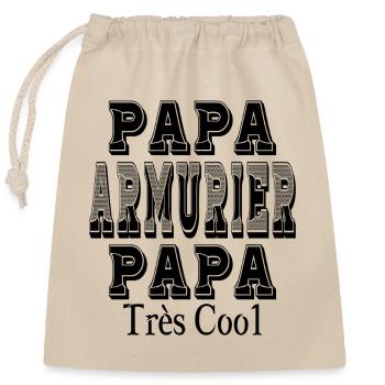 Dad Gunsmith Dad Very Cool - Closable cotton gift bag (25x30cm) - nature - Front