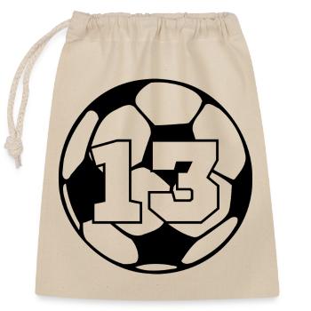 Number 13 Football - 13th Anniversary - Closable cotton gift bag (25x30cm) - nature - Front
