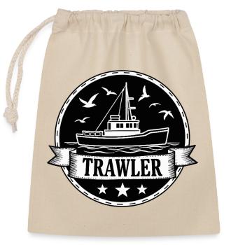 Fishing Cutter Trawler Fishing Sea - Closable cotton gift bag (25x30cm) - nature - Front