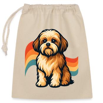 Shih Tzu Dog Rainbow Dream - Closable cotton gift bag (25x30cm) - nature - Front