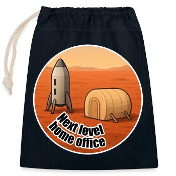 Mars Next Level Home Office - Closable cotton gift bag (25x30cm) - navy - Front