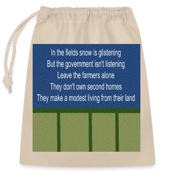 Farmers Fields UK Labour Governement protest rhyme - Closable cotton gift bag (25x30cm) - nature - Front