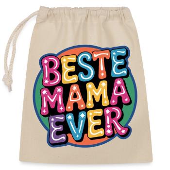 Best Mom Ever - Closable cotton gift bag (25x30cm) - nature - Front
