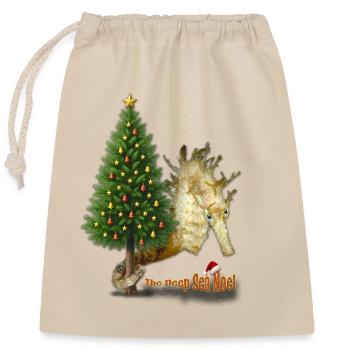 Salutations de la saison depuis le récif - Sac cadeau en coton avec cordon (25 x 30 cm) - nature - Devant