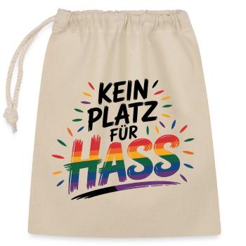 Pas de place pour la haine - Logo Cool Pride - Sac cadeau en coton avec cordon (25 x 30 cm) - nature - Devant