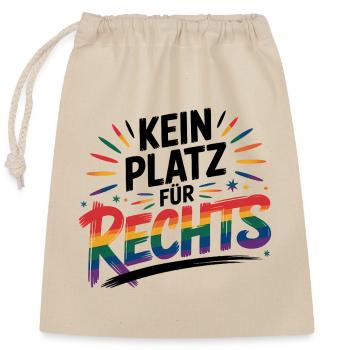 Kein Platz für Hass - Cool Pride Logo - Verschließbarer Geschenkbeutel aus Baumwolle (25x30cm) - Natur - Vorne