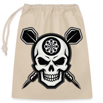 Dart Skull Pub Style - Sac cadeau en coton avec cordon (25 x 30 cm) - nature - Devant
