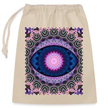 Neon Blue Pink Mandala - Closable cotton gift bag (25x30cm) - nature - Front