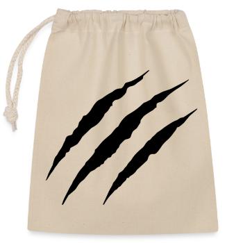 Wolf Scratch - Closable cotton gift bag (25x30cm) - nature - Front