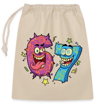 Six Sept Monstres - Sac cadeau en coton avec cordon (25 x 30 cm) - nature - Devant