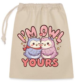 Cuddly Owls Lovers - Closable cotton gift bag (25x30cm) - nature - Front