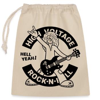 High Voltage Rock'N'Roll Guitarist - Closable cotton gift bag (25x30cm) - nature - Front