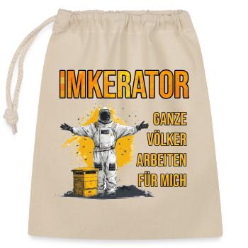 Beekeeper Whole colonies work for me - Closable cotton gift bag (25x30cm) - nature - Front