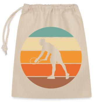 tennis - Sac cadeau en coton avec cordon (25 x 30 cm) - nature - Devant