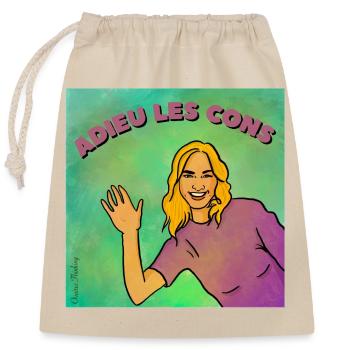 Adieu les cons - Sac cadeau en coton avec cordon (25 x 30 cm) - nature - Devant