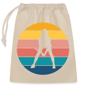 tennis - Sac cadeau en coton avec cordon (25 x 30 cm) - nature - Devant
