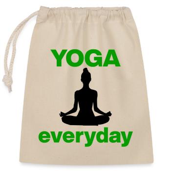 Yoga everyday – Your daily reset for Yogalove - Closable cotton gift bag (25x30cm) - nature - Front