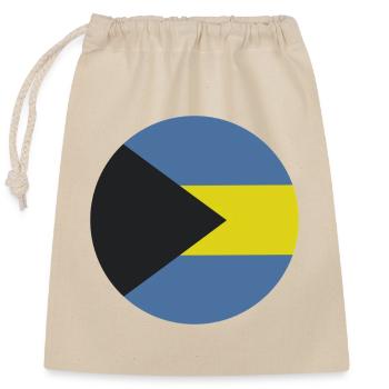 Drapeau rond des Bahamas - Sac cadeau en coton avec cordon (25 x 30 cm) - nature - Devant