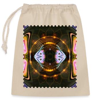 Feuriges Kaleidoskop Mandala - Verschließbarer Geschenkbeutel aus Baumwolle (25x30cm) - Natur - Vorne