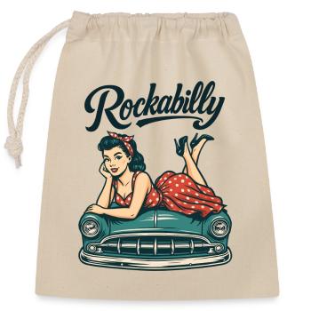 Rockabilly Vintage Car Pin Up Retro Gift - Closable cotton gift bag (25x30cm) - nature - Front