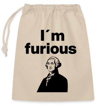 I'm Furious About Politics - Closable cotton gift bag (25x30cm) - nature - Front