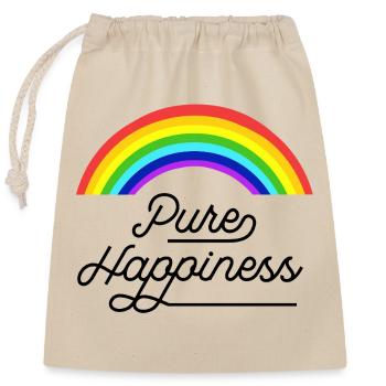 Regenbogen, reine, farbenfrohe Glückseligkeit - Verschließbarer Geschenkbeutel aus Baumwolle (25x30cm) - Natur - Vorne
