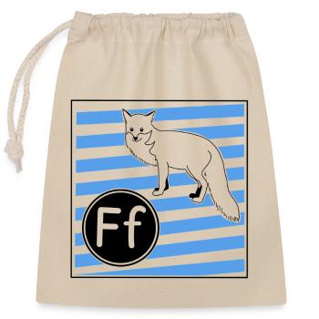 F pour Fox (apprendre à lire à l’école primaire) - Sac cadeau en coton avec cordon (25 x 30 cm) - nature - Devant
