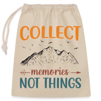 Montagnes - Collectez des souvenirs, pas des choses - Sac cadeau en coton avec cordon (25 x 30 cm) - nature - Devant
