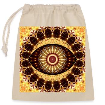 Kaleidoscope Mandala Gold Tones - Closable cotton gift bag (25x30cm) - nature - Front
