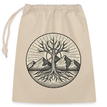 Arbre de vie - Sac cadeau en coton avec cordon (25 x 30 cm) - nature - Devant