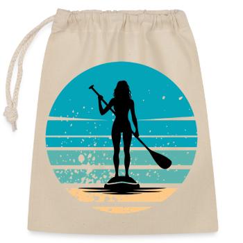 Paddle Paddle - Verschließbarer Geschenkbeutel aus Baumwolle (25x30cm) - Natur - Vorne