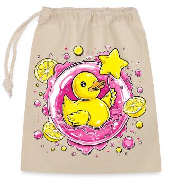 Citrus Quack Neon Duckling - Closable cotton gift bag (25x30cm) - nature - Front