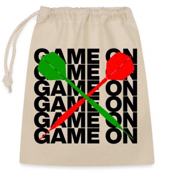 Game On: Dart Attack! ONEHUNDRETEIGHTY, 2 arrows - Closable cotton gift bag (25x30cm) - nature - Front