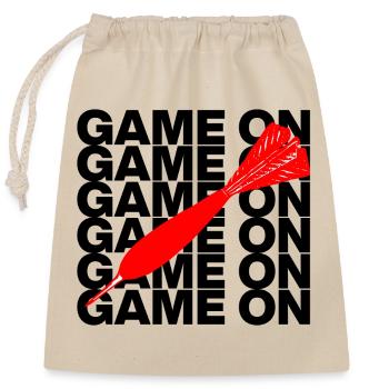 Game On: Dart Attack! ONEHUNDRETEIGHTY, arrow red - Closable cotton gift bag (25x30cm) - nature - Front